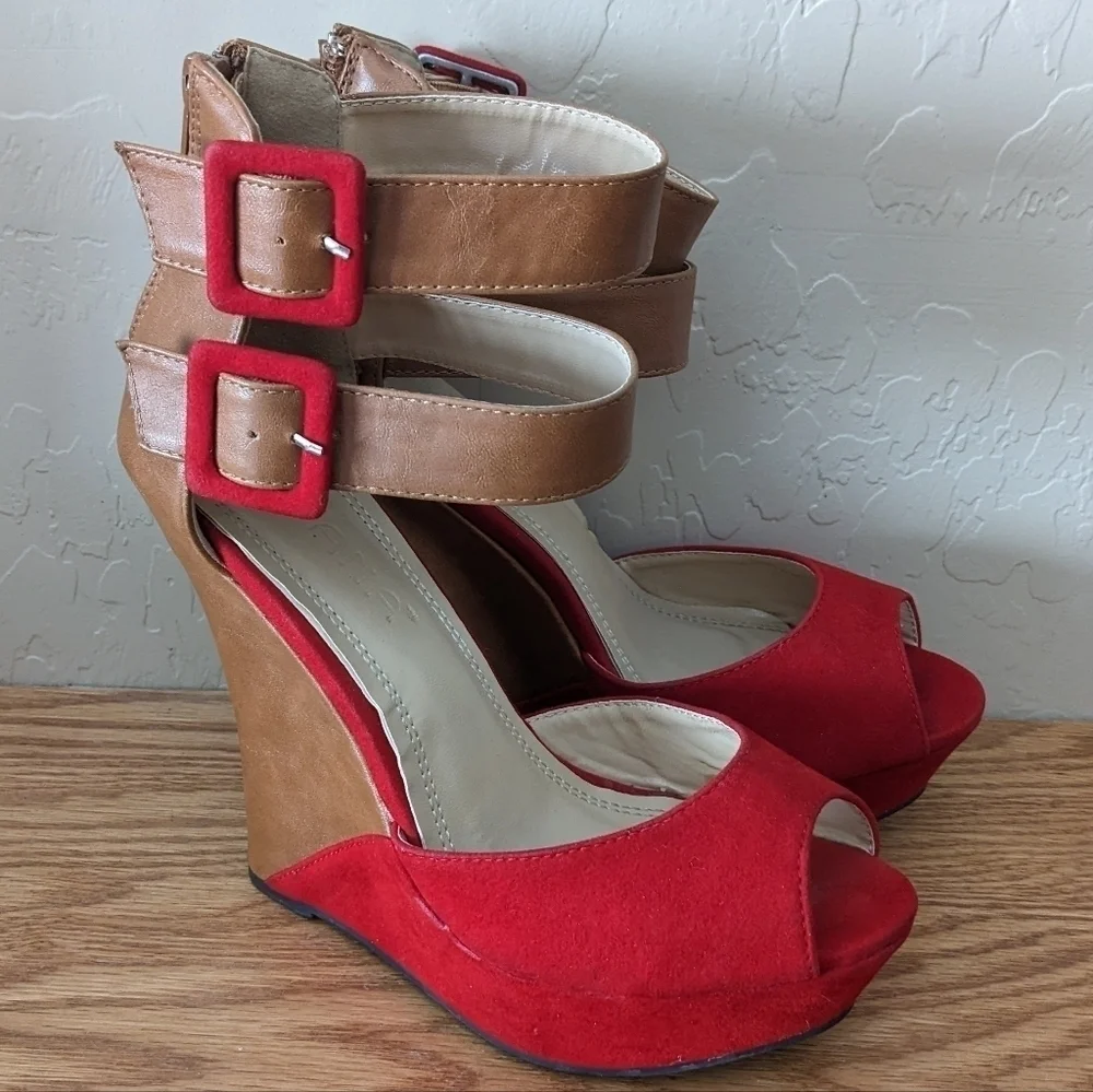 Liliana Suede and Leather Platform Wedges